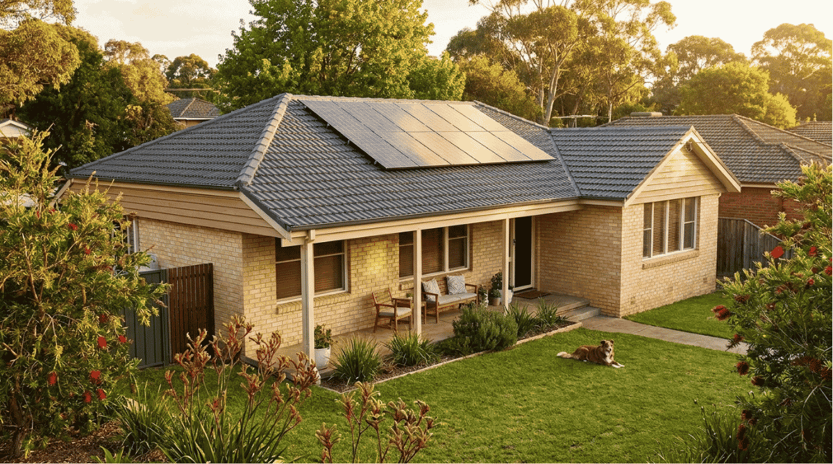 best-solar-system-3-bedroom-house-australia Best solar system for a 3 bedroom house in Australia: rooftop panel layout